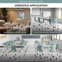 Chaise de formation empilable en PP et fibre de verre, chaises de salle à manger en plastique empilables, chaises de banquet empilables, coussins interchangeables