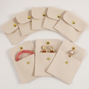 PUPPYSEW No logo Microfiber Jewelry Pouches, Jewelry Bag with Button, Jewelry Packaging Bag Bracelet Bag - Product Image 6