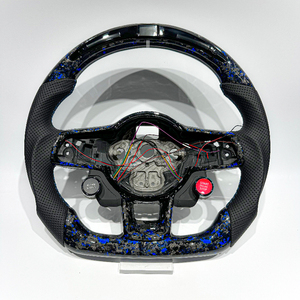 Volant en fibre de carbone forgée bleu LED avec bouton de démarrage et de changement de mode pour Volkswagen MK7 Golf 7 GTI GTE GTD GT - Product Image 1