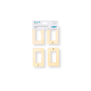 Accessorio Rettangolare in Legno ILAN 42x25mm 4 Pezzi per Decorazioni Artigianali - Product Image 1