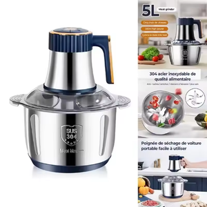 5L électrique hachoir à viande 500W en acier inoxydable Portable multifonctionnel broyeur de nourriture trancheuse de légumes processeur hachoir cuisine - Product Image 6