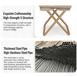 Tabouret pliant portable de 100 kg, léger, avec sac de transport zippé, idéal pour le camping, la randonnée, les événements en plein air et la pêche - Product Image 4