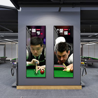 Décoration Murale pour Salle de Billard : Affiche Encadrée en MDF et Métal de Ding Junhui, Star du Snooker, et Pan Xiaoting (Billard/Pool)