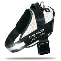 Ensemble de harnais tactique pour chien avec impression de logo personnalisée, collier et laisse robustes, harnais en maille souple anti-traction pour grands chiens, vente en gros