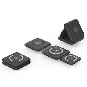 2024 뜨거운 판매 3-in-1 15W 접이식 마그네틱 무선 충전기 이어폰 스마트 워치 10W 출력 전원 아이폰 - Product Image 3