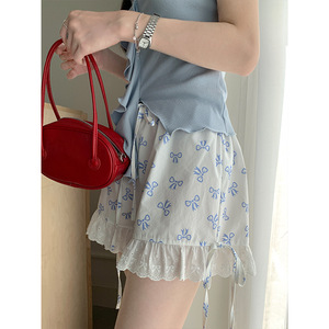 Mode Sexy Shorts femmes nouveau été décontracté à lacets dentelle impression basique Shorts Simple doux élégant Streetwear sport pantalons courts - Product Image 2