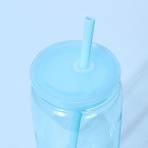 Custom Food Grade PP BPA FREE Transparent High-Temperature Resistant Office Color <b>Change</b> Plastic Tumbler Mug Cup With Straw - Product Image 4
