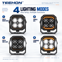 Lampe de travail LED multi-mode TEEHON 40W, lumière latérale DRL ambre, IP68, 9-32V, pour camion, tout-terrain, tracteur, excavateur