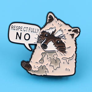 Set de Pines Esmaltados Humorísticos con Citas Sarcásticas y Personajes Únicos (Mapache/Clown) - Product Image 2