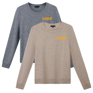 OEM низкая цена, Женский кашемировый пуловер из мериносовой шерсти с круглым вырезом, вязаный пуловер с логотипом, размер на заказ, платье-свитер с круглым вырезом - Product Image 1