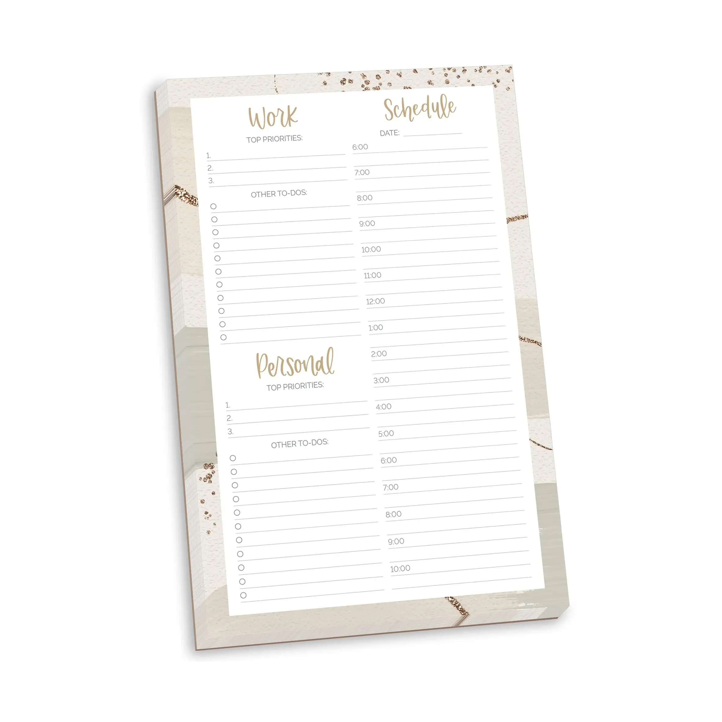 Personalize o trabalho semanal diário cronometrado pessoal para fazer a lista Planning Pad para Home Office Rasgue a lista de verificação horária Notepads magnéticos
