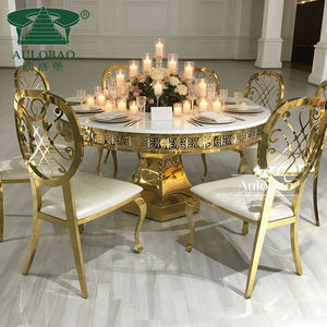 Muebles para Banquetes de Hotel, Mesas Redondas de Comedor para Bodas con Base de Acero Inoxidable Negro - Product Image 6