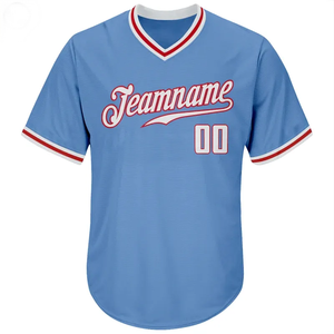 Schnell Trocknend Atmungsaktives Bedrucktes <span class=keywords><strong>Baseball</strong></span>/Softball Trikot für Unisex Herren 100% Polyester Knopfleisten-Design Schwarz - Product Image 2