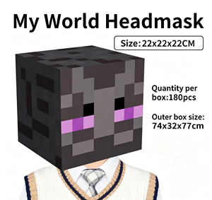 Máscara de Cabeza de Cubo Pixelado de <span class=keywords><strong>Minecraft</strong></span> en Caja de Cartón - Disfraz Infantil para Halloween, Fiestas de Cumpleaños y Eventos Temáticos de Videojuegos - Product Image 4