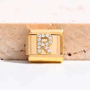 <span class=keywords><strong>Charm</strong></span> Italiano con Lettere in Vendita, Non Ossidabile, Fai-da-Te, in Acciaio Inossidabile Placcato Oro 18K per Braccialetti - Product Image 4