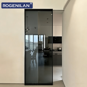 ROGENILAN Portes coulissantes intérieures ultra-étroites en aluminium sans rail, vitrées, à économie d'énergie, avec verre trempé, <span class=keywords><strong>porte</strong></span> fantôme - Product Image 3