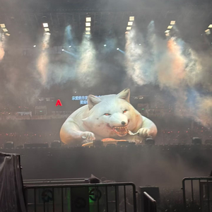 Figurines d'animaux gonflables personnalisées, accessoire <span class=keywords><strong>de</strong></span> scène gonflable, loup blanc réaliste, yeux rouges, loup gonflable - Product Image 1