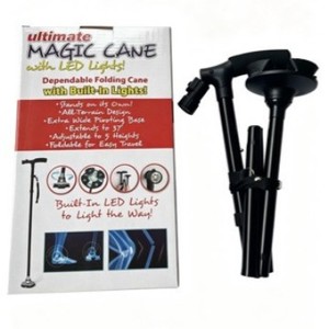 QYNG Magic Cane – bâton de marche pliant en alliage d'aluminium avec lumières LED, conception télescopique pour la randonnée et l'utilisation en extérieur - Product Image 1