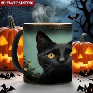 Magic Drinking <b>Cup</b> 11oz Frosted Black <b>Ceramic</b> Heat Sensitive Coffee Mug - Product Image 6