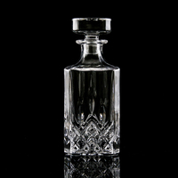 Ensemble de bouteille de whisky carrée lisse avec logo personnalisé et verre, 1 pièce, plateaux modernes pour cocktails et collations, boîte cadeau, accessoires de bar