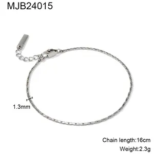 MICCI 316L Stainless Steel Lobster Titanium Non Tarnish Fashion Jewelry Minimal Chain Braclets For Men