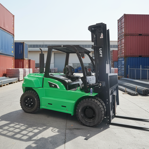 Chariot élévateur diesel neuf Shanghai LGFT <span class=keywords><strong>100</strong></span>% neuf, capacité 5, 7 et 8 tonnes, avec moteur ISUZU, fourches de 1520 mm, mât à 3 sections de 4500 mm - Product Image 2
