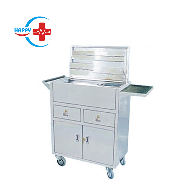 HC-M035 Лидер продаж Медицинская Тележка из нержавеющей стали в больницах: реанимационное-лечение тележка с выдвижными ящиками