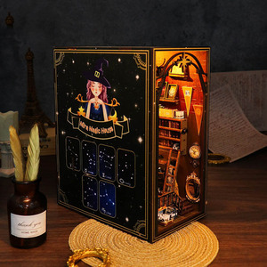 Rincón de Lectura/Soporte para Libros de Madera 3D con Tema Mágico Art <span class=keywords><strong>Deco</strong></span> |   Casa Encantada de Mira, Rompecabezas DIY |   Decoración para Estanterí<span class=keywords><strong>a</strong></span> |   Detallado - Product Image 5
