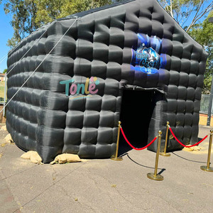 Lớn màu đen ba chiều Lều di động gian hàng Inflatable bên nhà Disco hộp đêm cho các hoạt động ngoài trời biểu diễn - Product Image 3