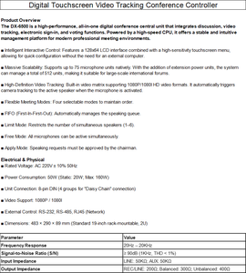 Sistema di Conferenza Digitale Professionale Gooermi con Tracciamento Video HD e Unità di Voto Touchscreen - Serie DX-6500 - Product Image 3