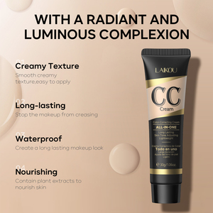 Laikou 30G Professionele <span class=keywords><strong>Cc</strong></span> Crème Hoge Kwaliteit Wreedheid-Vrije Whitening Make-Up Met Matte Waterdichte Concealer Natuurlijke Look Low Moq - Product Image 5