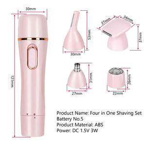 ชุดเครื่องโกนขนไฟฟ้า<span class=keywords><strong>แบบ</strong></span>พกพาสำหรับผู้หญิง ใช้กับเครื่องถอนขนได้ ใช้พลังงานจากแบตเตอรี่ ใช้งานง่ายด้วย<span class=keywords><strong>ภาษา</strong></span>อังกฤษ - Product Image 6