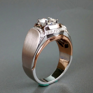 Anello da Donna F661 in Oro Bianco con Diamante Taglio Brillante Rotondo Colore G Naturale, Anello di Fidanzamento con Diamanti Laterali - Product Image 6