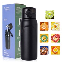 Bouteille d'eau aromatisée en acier inoxydable de 750 ml, personnalisable, avec parfum, bouteille d'eau aromatisée personnalisable, bouteille d'eau avec capsule aromatique pour boire