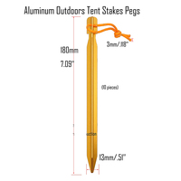 Extérieur en alliage d'aluminium forme triangulaire en forme de Y Point aigu 18cm 23cm piquets de tente