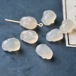 Pendentif lapin sculpté en agate naturelle, perles intercalaires à trou ouvert pour la fabrication de bracelets, matériel de bijouterie DIY - Product Image 1
