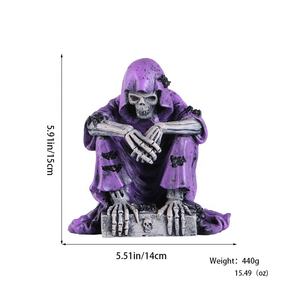 ของตกแต่งเรซิ่นสีม่วงแบบกำหนดเอง เป็นมิตรกับสิ่งแวดล้อม <span class=keywords><strong>ส</strong></span>ำหรับผู้ชาย <span class=keywords><strong>ส</strong></span>ไตล์โกธิค <span class=keywords><strong>ส</strong></span>ำหรับตกแต่งสวนในวันฮาโลวีน ตกแต่งบ้านในธีมสยองขวัญ <span class=keywords><strong>ส</strong></span>ำหรับเทศกาลวันหยุด - Product Image 6
