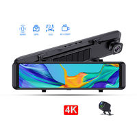 Caméra de tableau de bord 4k 12 "Miroir Boîte noire de voiture avec WIFI GPS ADAS Fonction BSD Moniteur de stationnement 24H Rétroviseur de voiture DVRs