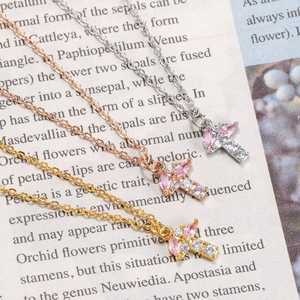 Collar con colgante inspirado en la granja con oro de 18 quilates y collar de joyería de Cottagecore perfecto de circón 3A colorido - Product Image 4