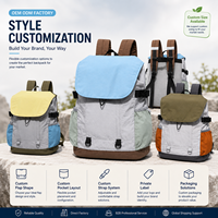 Sac à dos décontracté unisexe japonais avec fermeture éclair, housse pour ordinateur portable, contraste de couleurs, léger, en nylon, étanche, avec port USB, marque de mode coréenne