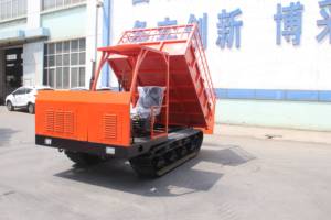 Chariot tout-terrain à chenilles avec garde-corps surélevé, roues fixes, transporteur, benne à chenilles 5T, moteur diesel - Product Image 4
