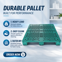 Palette en plastique PP moulée par injection, plateau à quatre entrées, empilable, pour entrepôt industriel, taille personnalisée