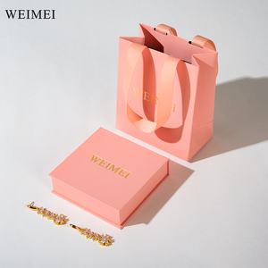 Custom Color Book-Shaped Cardboard Paper Jewelry Packaging <b>Box</b> with Paper Bag for Ring <b>Earring</b> Necklace <b>Gift</b> - Product Image 5