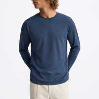 Haut de sport pour homme à manches longues, col rond, coupe ajustée, extensible, personnalisé, anti-humidité, léger, pour l'entraînement et le fitness
