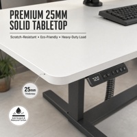 Bureau assis-debout en bois à double moteur, extensible, réglable en hauteur, poste de travail ajustable
