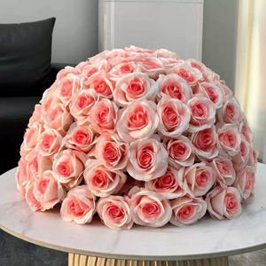 Boules de fleurs artificielles en soie personnalisées pour centres de table décoratifs de mariage et événements, boules de fleurs blanches et rouges en gros - Product Image 1