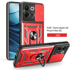 Étui de téléphone antichoc en TPU+PC avec support magnétique et protection coulissante pour appareil photo, design blindé, pour Tecno Spark 30 Pova 6 Neo 5G, multicolore - Product Image 4