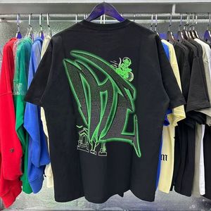 T-shirt décontracté unisexe à manches courtes, coupe ample, imprimé petit goblin moto tendance et lettres diamantées, style émotionnel - Product Image 5