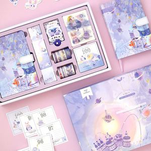 ชุดสมุดบันทึก DIY สไตล์เทพนิยาย X418 ชุดเครื่องเขียนสำหรับนักเรียนลายอนิเมะ กล่องของขวัญ - Product Image 4