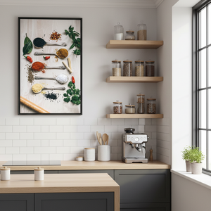 Modern Herbs & Spices Printed Canvas: Elegant Food Art,BLACK <b>FRAMED</b> CANVAS - Product Image 2